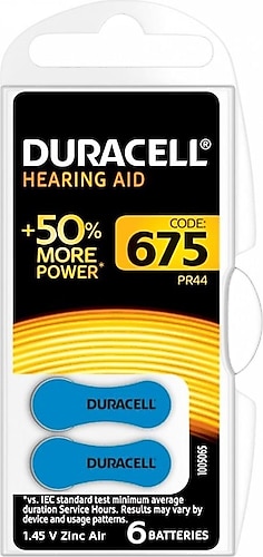 Duracell 675 6'lı İşitme Cihazı İçin Pil