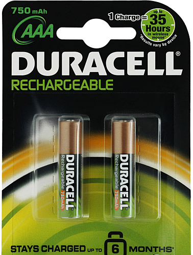 Duracell 750 mAh 2'li Şarjlı AAA İnce Kalem Pil