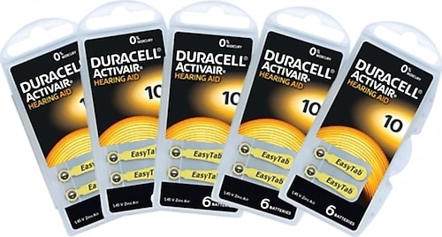 Duracell Activair 10 Numara 6'lı 5 Paket İşitme Cihazı Pili