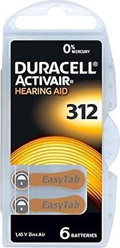 Duracell Activair 312 Numara 6'lı İşitme Cihazı Pili