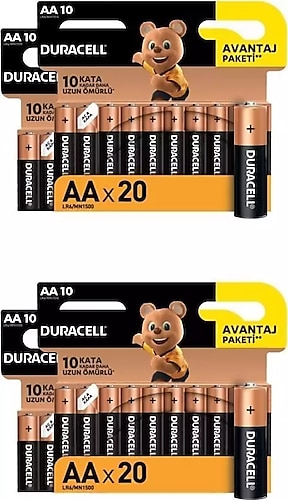 Duracell Alkalin AA Kalem Piller, 40 Lı Paket