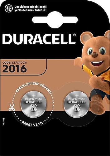 Duracell CR2016 2'li Lityum Düğme Pil