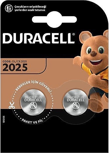 Duracell CR2025 2'li Lityum Düğme Pil