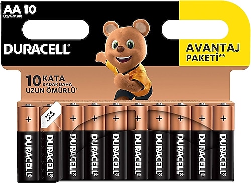 Duracell LR6/MN1500 10'lu Alkalin AA Kalem Pil