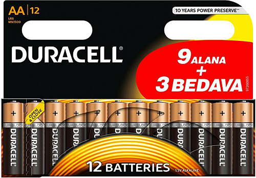 Duracell LR6/MN1500 12'li Alkalin AA Kalem Pil