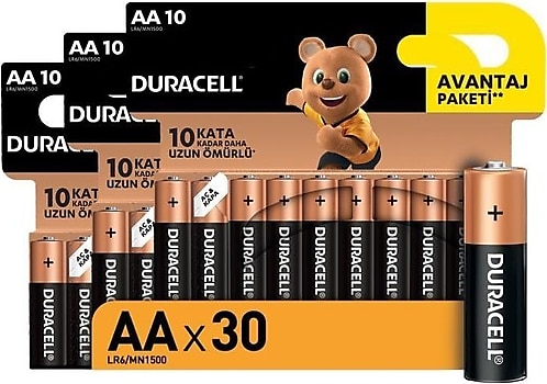Duracell LR6/MN1500 30'lu Alkalin AA Kalem Pil