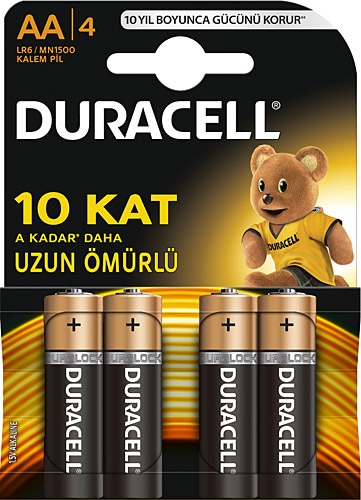 Duracell LR6/MN1500 4'lü Alkalin AA Kalem Pil