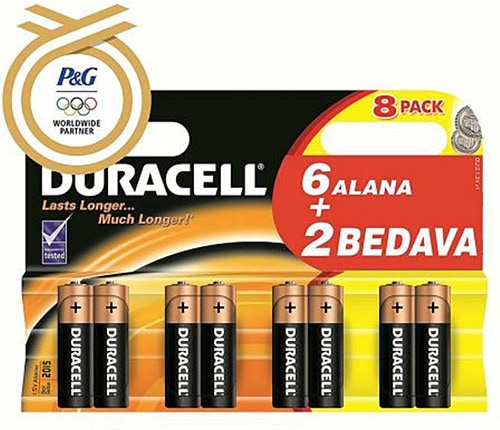 Duracell LR6/MN1500 8'li Alkalin AA Kalem Pil