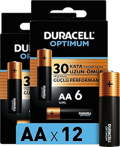 Duracell Optimum 12'li Alkalin AA Kalem Pil