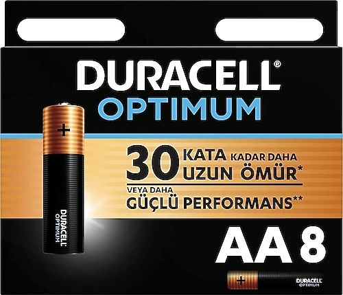 Duracell Optimum 8'li Alkalin AA Kalem Pil