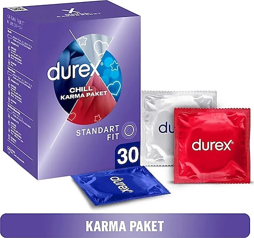 Durex Durex Chill Karma Standart Fit Prezervatif 30 lu