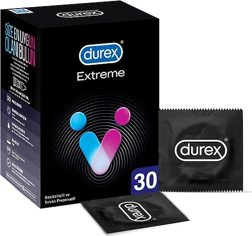 Durex Extreme 30'lu Geciktiricili ve Tırtıklı Prezervatif