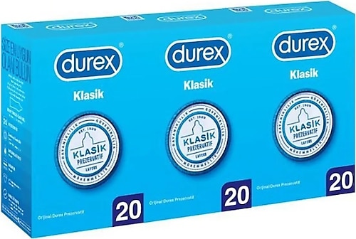 Durex Klasik 20'li 3 Adet Prezervatif