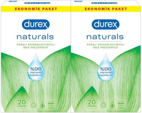 Durex Naturals 40'lı Avantaj Paketi Prezervatif