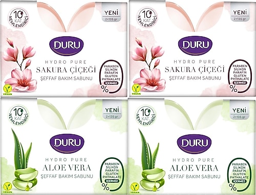 Duru Hydro Pure Aloevera 270 gr 2 Adet Hydro Pure Aloevera Sakura 2 Adet