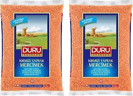 Duru Kirmizi Yaprak Mercimek 1000 Gr X 2 Adet