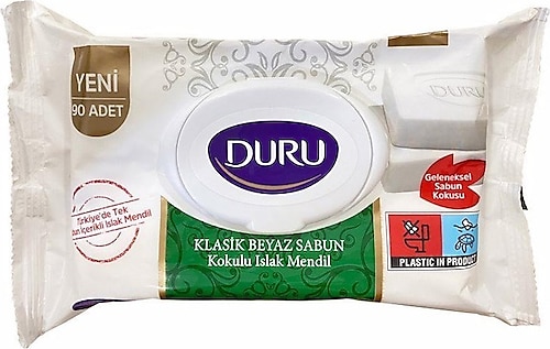 Duru Klasik Beyaz Sabun Kokulu 90 Yaprak Islak Mendil
