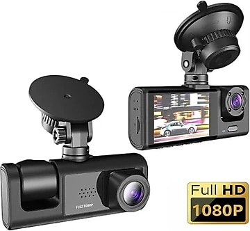 DV300 Yeni 3 Kameralı Araç Içi Kayıt Kamerası Trafik Recorder 2 Inç IPS Ekran Full Hd 1080P