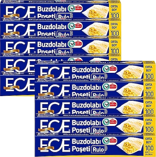 Ece Buzdolabı Poşeti Orta Boy 100'lü 10 Paket 1000 Adet