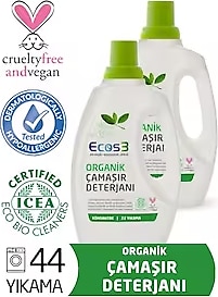 Ecos3 Organik Sıvı Çamaşır Deterjanı 2'li Set -44 Yıkama