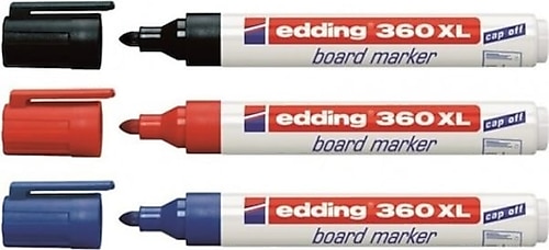 Edding 360 XL Siyah Mavi Kırmızı 3'lü Tahta Kalemi
