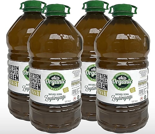 Efe Organik Ultra Natürel Sızma Zeytinyağı 5 lt Pet 4'lü