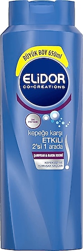 Elidor Kepeğe Karşı Etkili 2'si 1 Arada 650 ml Şampuan