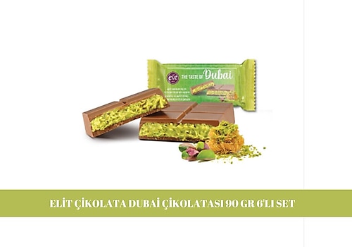 Elit Dubai Çikolatası 90 gr 6'lı