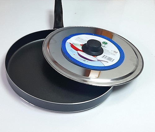 Enes Balik Tavasi Teflon 32 Cm Kapakli Tava