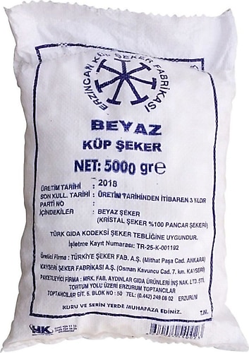 Erzincan Şeker Kıtlama Şeker - Kesme Şeker Erzincan 5 kg