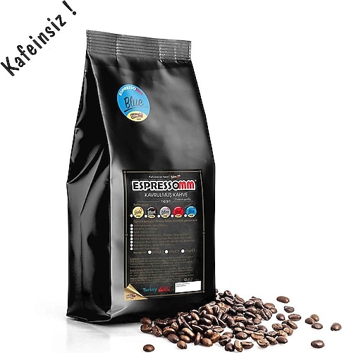 ESPRESSOMM BLUE ÇEKİRDEK KAHVE - KAFEİNSİZ ! (1000 GR)