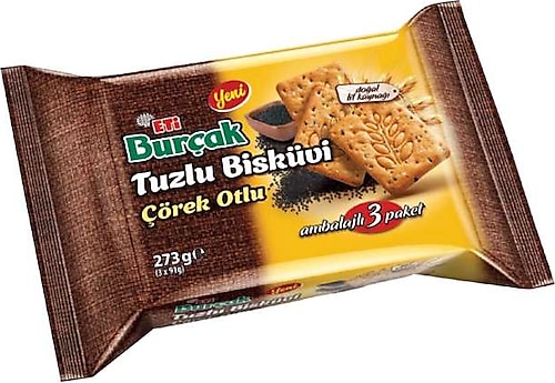 Eti Burçak Çörek Otlu Tuzlu Bisküvi 3x91 gr
