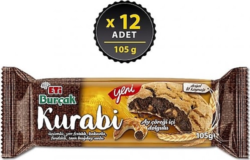 Eti Burçak Kurabi İçi Dolgulu Ay Çöreği 105 gr 12'li