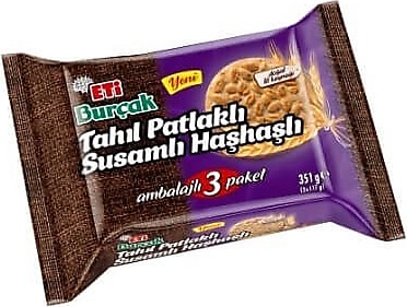 Eti Burçak Tahıl Patlaklı Susamlı Haşhaşlı Bisküvi 3x117 gr