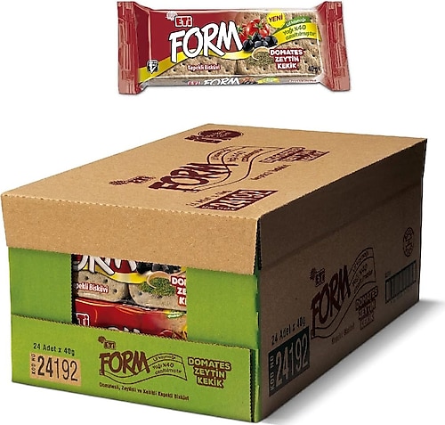 Eti Form Domatesli Zeytinli ve Kekikli Kepekli Bisküvi 24x40 gr