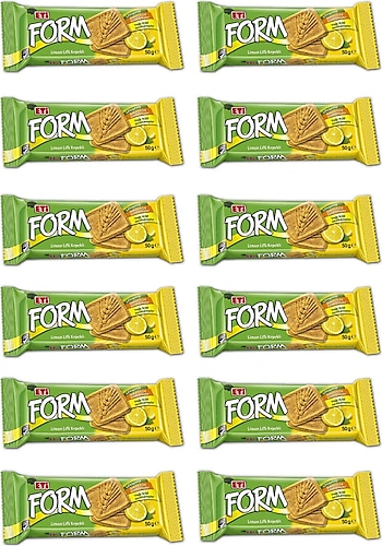 Eti Form Limon Lifli Kepekli Bisküvi 50 gr 12'li