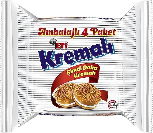 Eti Kremalı Bisküvi 4x61 gr