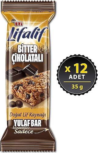 Eti Lifalif Bitter Çikolatalı Yulaf Bar 35 gr 12'li