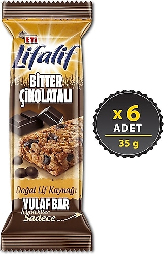 Eti Lifalif Bitter Çikolatalı Yulaf Bar 35 gr 6'lı