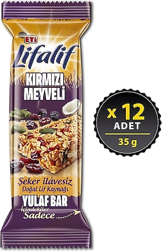 Eti Lifalif Kırmızı Meyveli Yulaf Bar 35 gr 12'li