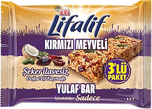 Eti Lifalif Kırmızı Meyveli Yulaf Bar 3x35 gr