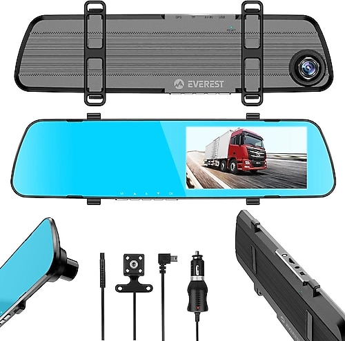 Everest X-03 4.7 Inc Aynalik Arac Kamerasi Dvr Kayit + Geri Gorus Kamera