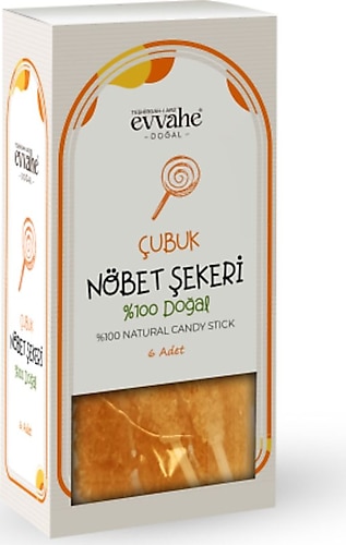 EVVAHE DOĞAL Doğal Çubuk Nöbet Şekeri 6 Adet