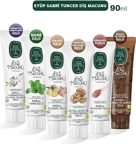 Eyüp Sabri Tuncer Diş Macunu Ceviz, Himalaya, Kakao, Lavanta, Nane Ve Zencefil