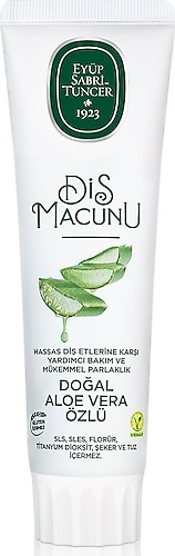 Eyüp Sabri Tuncer Doğal Aloe Vera Özlü Florürsüz Diş Macunu 90 ml