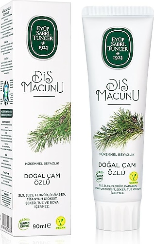Eyüp Sabri Tuncer Doğal Çam Özlü Beyazlatıcı Florürsüz Diş Macunu 90 ml
