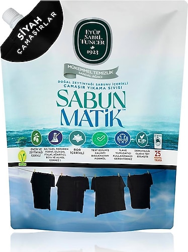 Eyüp Sabri Tuncer Doğal Zeytinyağı İçerikli Siyahlar için Çamaşır Yıkama Sıvısı 1.5 lt