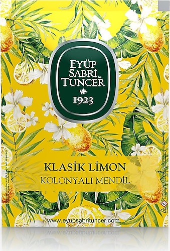 Eyüp Sabri Tuncer Klasik Limon 30'lu Büyük Boy Kolonyalı Mendil