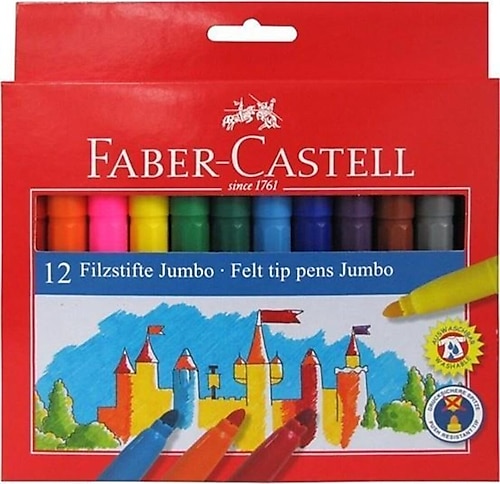 Faber-Castell 12'li Jumbo Keçeli Kalem Seti