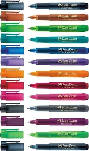 FABER CASTELL 1554 0.8 BROADPEN KEÇELİ FİNE KALEM 10 LU PAKET